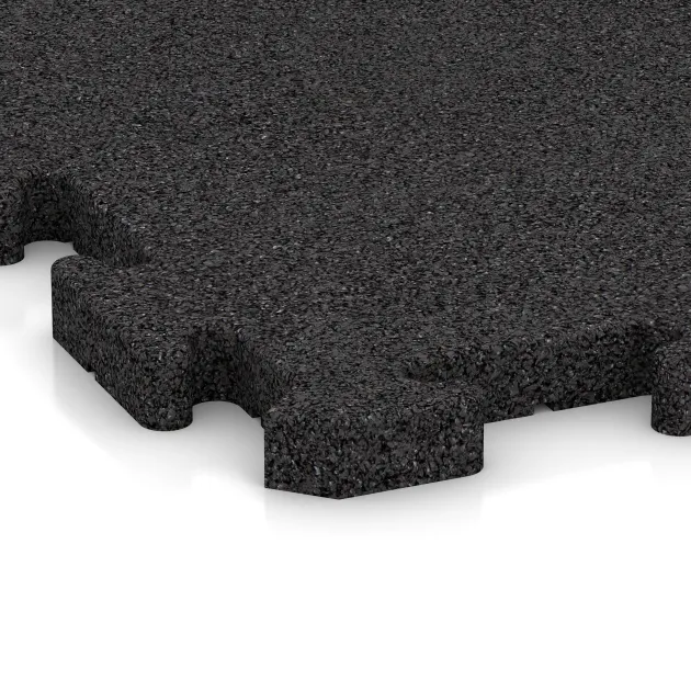 Detailaufnahme der Randausprägung von WARCO-Produkt 3330, Fitness Beskyttelsesmåtte HD, Format 1000 x 1000 x 30 mm, Farbe Anthracite.