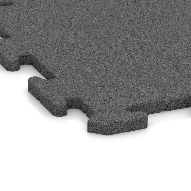 Detailaufnahme der Randausprägung von WARCO-Produkt 4226, Sportsplade 1,8 cm, Format 50 x 50 x 1,8 cm | 0,25 m², Farbe Skifergrå.