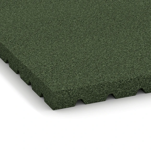 Detailaufnahme der Randausprägung von WARCO-Produkt 3642, Staldmåtte HD, Format 100 x 100 x 4 cm, Farbe Græsgrøn.