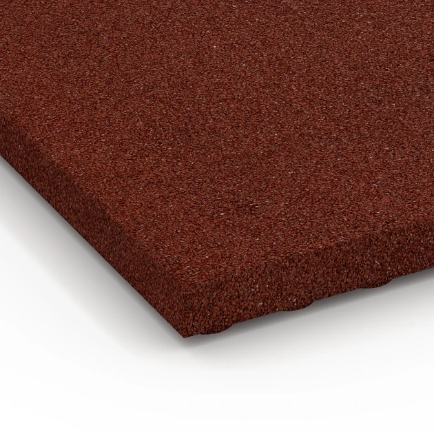 Detailaufnahme der Randausprägung von WARCO-Produkt 6649, Staldflise Luksus, Format 100 x 50 x 5 cm, Farbe Murstenrød.