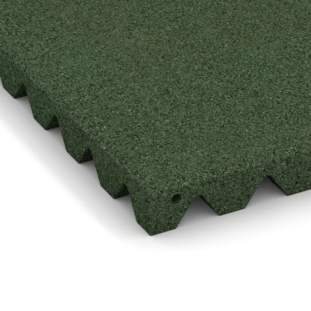 Detailaufnahme der Randausprägung von WARCO-Produkt 3864, Schallschutzplatte, Format 500 x 500 x 45 mm, Farbe Græsgrøn.