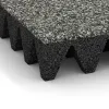 Detailaufnahme der Randausprägung von WARCO-Produkt 5644, Faldunderlag – gummiflise 10 cm - EN 1177 ≤ 300 cm, Format 500 x 500 x 100 mm, Farbe Grå Granit.