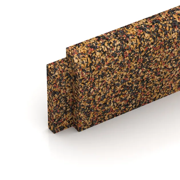 Detailaufnahme der Randausprägung von WARCO-Produkt 2250, Gulvliste, Format 750 x 20 x 80 mm, Farbe Terra Cotta.