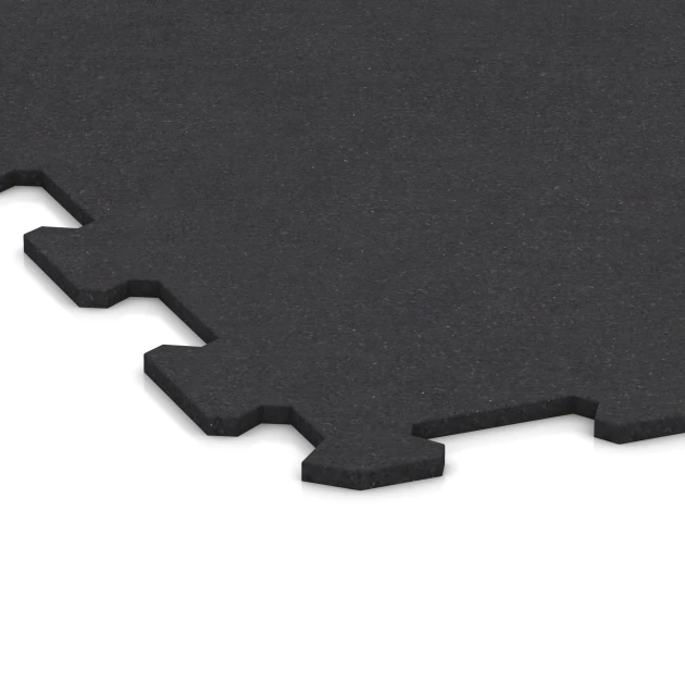 Detailaufnahme der Randausprägung von WARCO-Produkt 1064, Fitnessgulv Kompakt, Format 970 x 970 x 8 mm | 0,94 m, Farbe Matt Antracit.