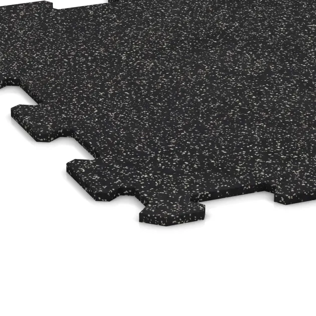 Detailaufnahme der Randausprägung von WARCO-Produkt 0921, Fitnessgulv Kompakt, Format 485 x 485 x 8 mm | 0,235 m², Farbe Let Grøn Sprøjtet.