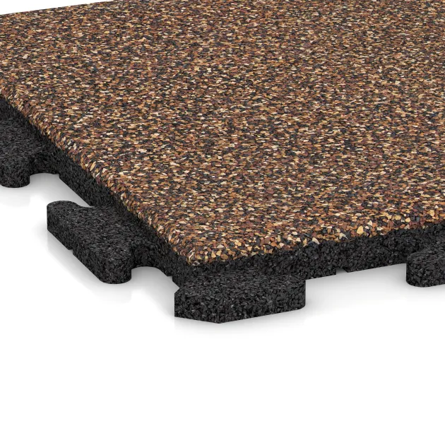 Detailaufnahme der Randausprägung von WARCO-Produkt 1211, Poolflise Klassisk, Format 500 x 500 x 30 mm, Farbe Bast & Bark.