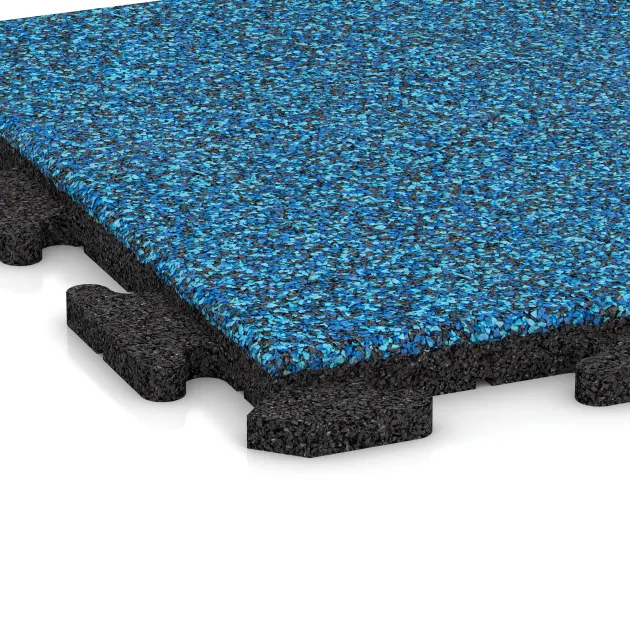 Detailaufnahme der Randausprägung von WARCO-Produkt 1216, Poolflise Klassisk, Format 500 x 500 x 30 mm, Farbe Atlantic.