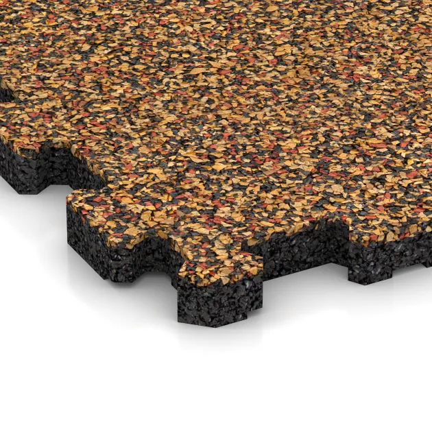 Detailaufnahme der Randausprägung von WARCO-Produkt 3852, Poolflise fugfri, Format 306 x 306 x 20 mm, Farbe Terra Cotta.