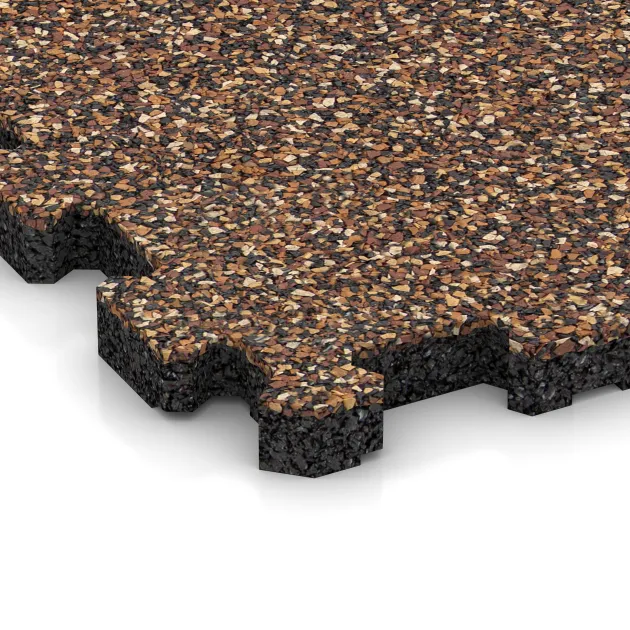 Detailaufnahme der Randausprägung von WARCO-Produkt 3853, Poolflise fugfri, Format 306 x 306 x 20 mm, Farbe Bast & Bark.