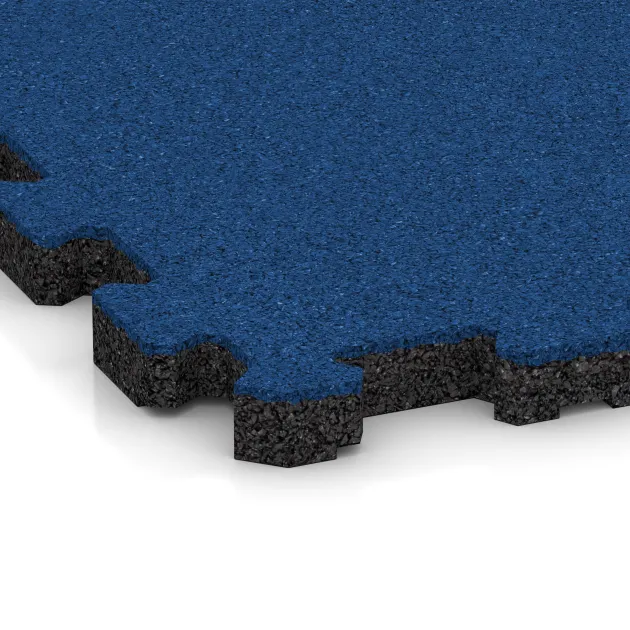 Detailaufnahme der Randausprägung von WARCO-Produkt 5994, Poolflise fugfri, Format 306 x 306 x 20 mm, Farbe Gentianblå.