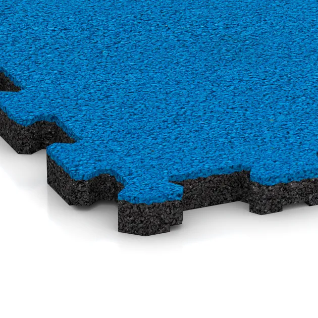 Detailaufnahme der Randausprägung von WARCO-Produkt 4415, Poolflise fugfri, Format 306 x 306 x 20 mm, Farbe Himmelblå.