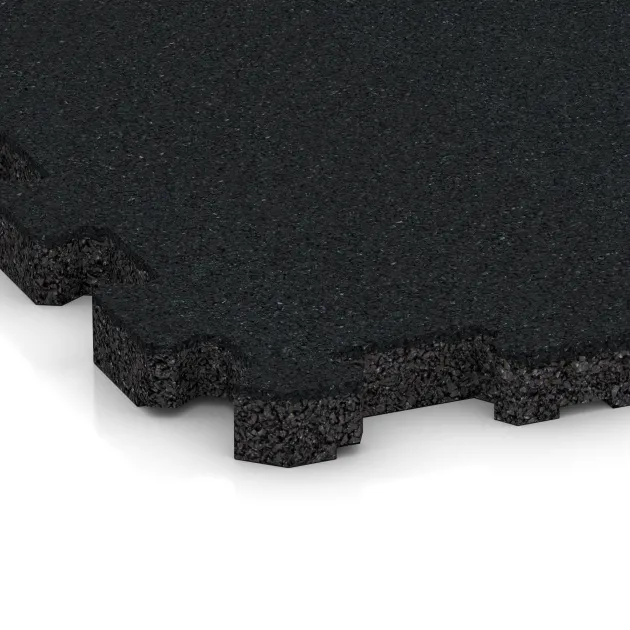 Detailaufnahme der Randausprägung von WARCO-Produkt 5996, Poolflise fugfri, Format 306 x 306 x 20 mm, Farbe Jerngrå.