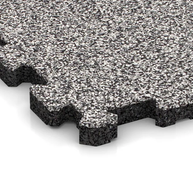 Detailaufnahme der Randausprägung von WARCO-Produkt 4453, Poolflise fugfri, Format 306 x 306 x 20 mm, Farbe Grå Melange.