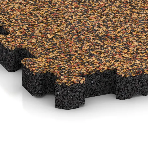 Detailaufnahme der Randausprägung von WARCO-Produkt 6107, Poolflise fugfri, Format 306 x 306 x 30 mm, Farbe Terra Cotta.