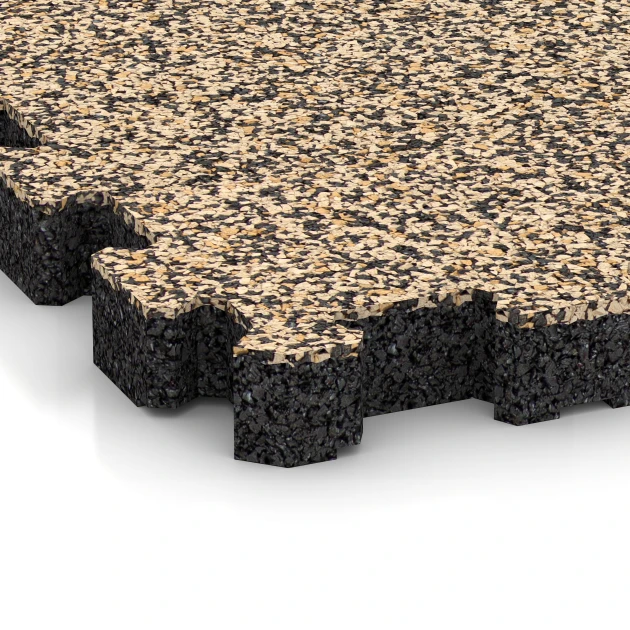 Detailaufnahme der Randausprägung von WARCO-Produkt 6108, Poolflise fugfri, Format 30,6 x 30,6 x 3 cm | 0,094 m², Farbe Travertin.