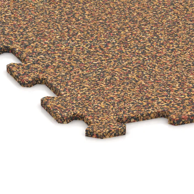 Detailaufnahme der Randausprägung von WARCO-Produkt 1023, Fitnessgulv Kompakt, Format 970 x 970 x 8 mm | 0,94 m, Farbe Terra Cotta.
