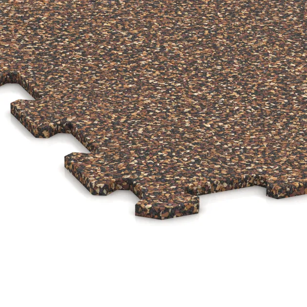 Detailaufnahme der Randausprägung von WARCO-Produkt 1024, Fitnessgulv Kompakt, Format 970 x 970 x 8 mm | 0,94 m, Farbe Bast & Bark.