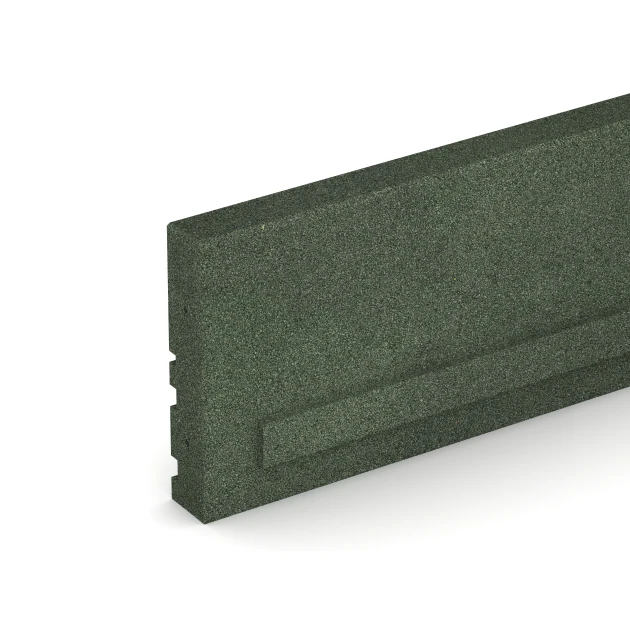 Detailaufnahme der Randausprägung von WARCO-Produkt 3786, Gummi Bordsten, Format 100 × 5 × 25 cm, Farbe Græsgrøn.