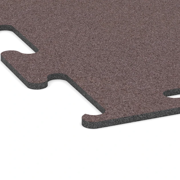 Detailaufnahme der Randausprägung von WARCO-Produkt 6145, Fitness Performance Elite Træningsgulv, Format 100 x 100 x 1 cm | 1,00 m², Farbe Mineralrød.