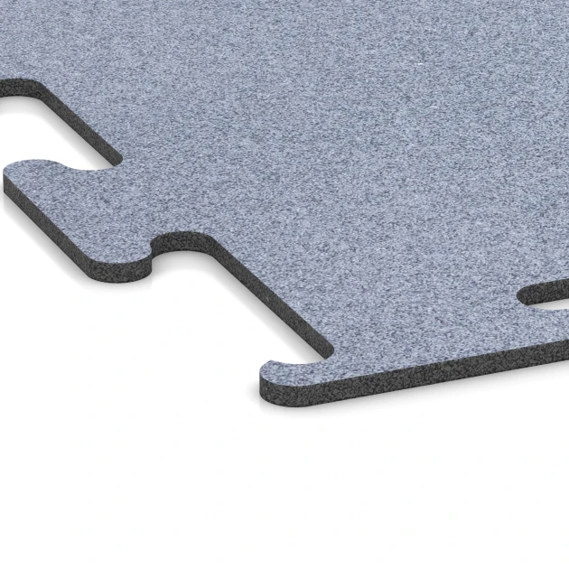 Detailaufnahme der Randausprägung von WARCO-Produkt 6146, Fitness Performance Elite Træningsgulv, Format 100 x 100 x 1 cm | 1,00 m², Farbe Disgrå.