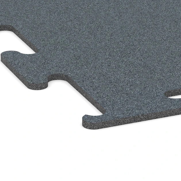 Detailaufnahme der Randausprägung von WARCO-Produkt 6157, Fitness Performance Elite Træningsgulv, Format 100 x 100 x 1 cm | 1,00 m², Farbe Bregnegrøn.