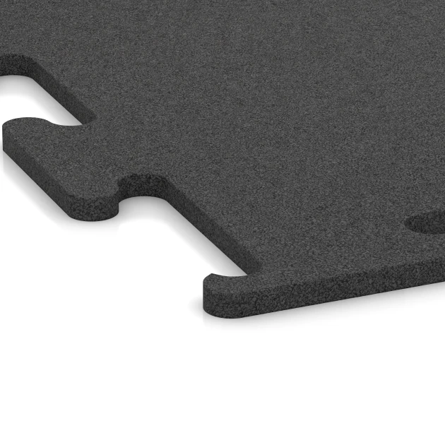 Detailaufnahme der Randausprägung von WARCO-Produkt 3747, Fitness Performance Elite Træningsgulv, Format 100 x 100 x 1,5 cm | 1,00 m², Farbe Antracit.