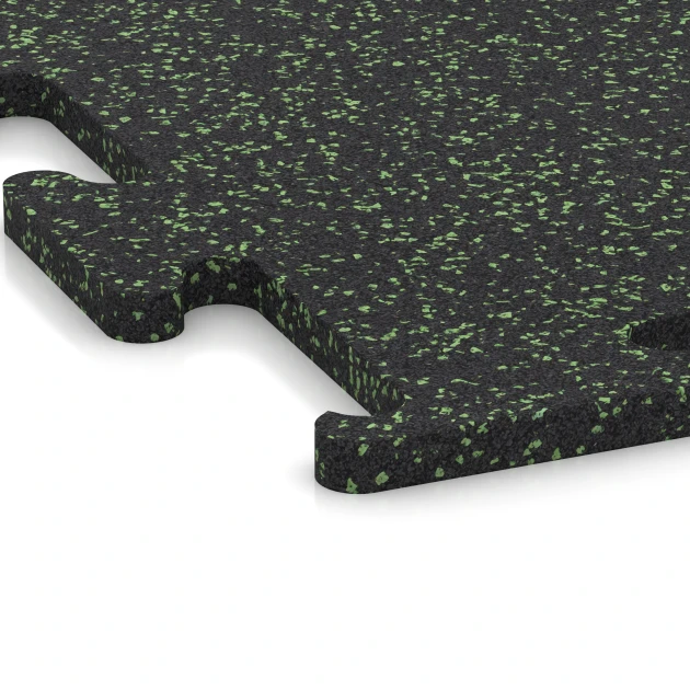Detailaufnahme der Randausprägung von WARCO-Produkt 6979, Fitness Performance Elite Træningsgulv, Format 100 x 100 x 2 cm | 1,00 m², Farbe Let Grøn Sprøjtet.