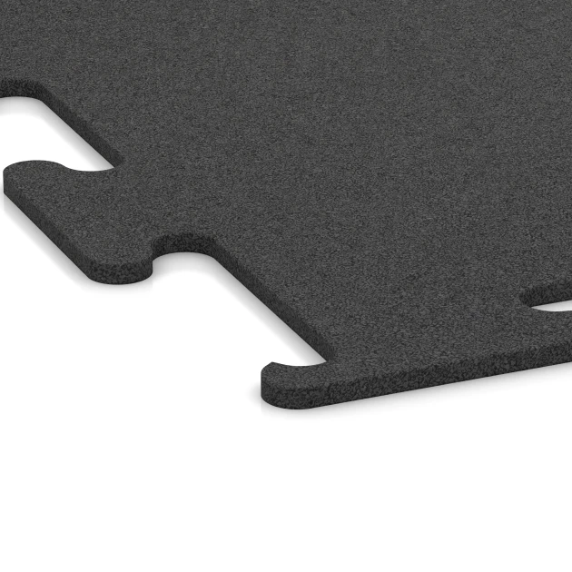 Detailaufnahme der Randausprägung von WARCO-Produkt 3749, Fitness Performance Elite Træningsgulv, Format 50 x 50 x 1 cm | 0,25 m², Farbe Antracit.