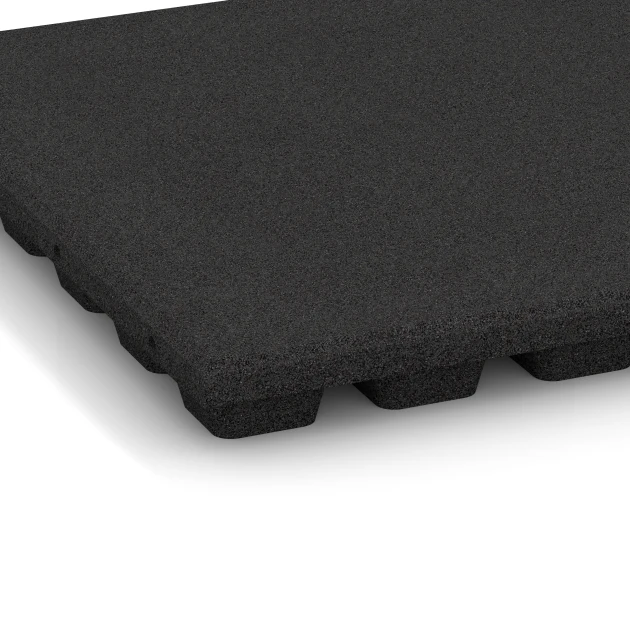 Detailaufnahme der Randausprägung von WARCO-Produkt 6135, Faldsikringsflise 170 cm, Format 50 x 50 x 4,8 cm, Farbe Antracit.