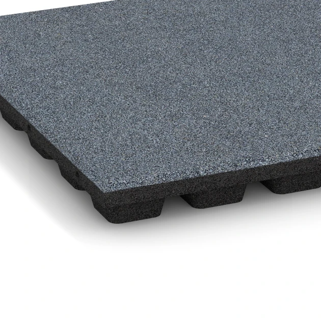 Detailaufnahme der Randausprägung von WARCO-Produkt 6138, Faldsikringsflise – 170 cm, Format 50 x 50 x 4,8 cm, Farbe Grafitgrå.