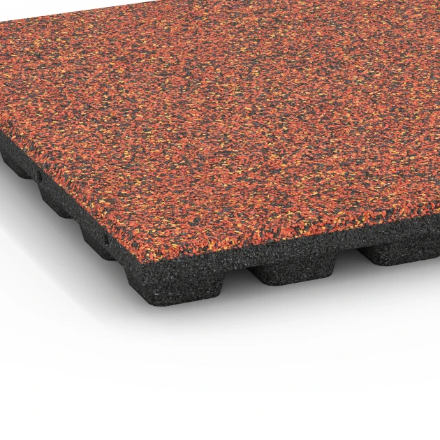 Detailaufnahme der Randausprägung von WARCO-Produkt 6435, Faldsikringsflise – 160 cm, Format 50 x 50 x 4,8 cm, Farbe Etna.