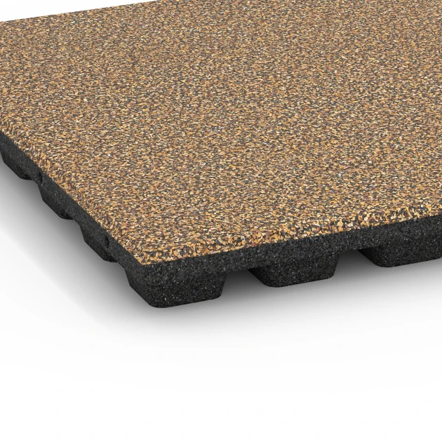 Detailaufnahme der Randausprägung von WARCO-Produkt 6439, Faldsikringsflise – 160 cm, Format 50 x 50 x 4,8 cm, Farbe Rattan.