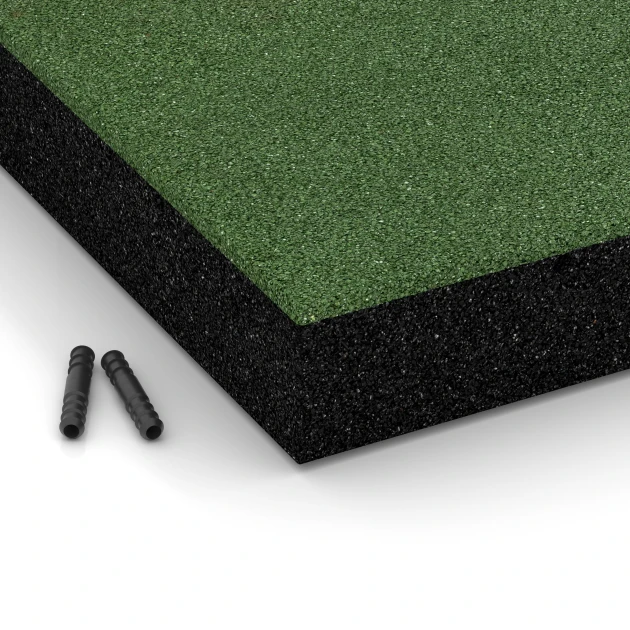 Detailaufnahme der Randausprägung von WARCO-Produkt 6273, Faldsikringsflise – 230 cm, Format 50 x 50 x 8 cm, Farbe Græsgrøn.