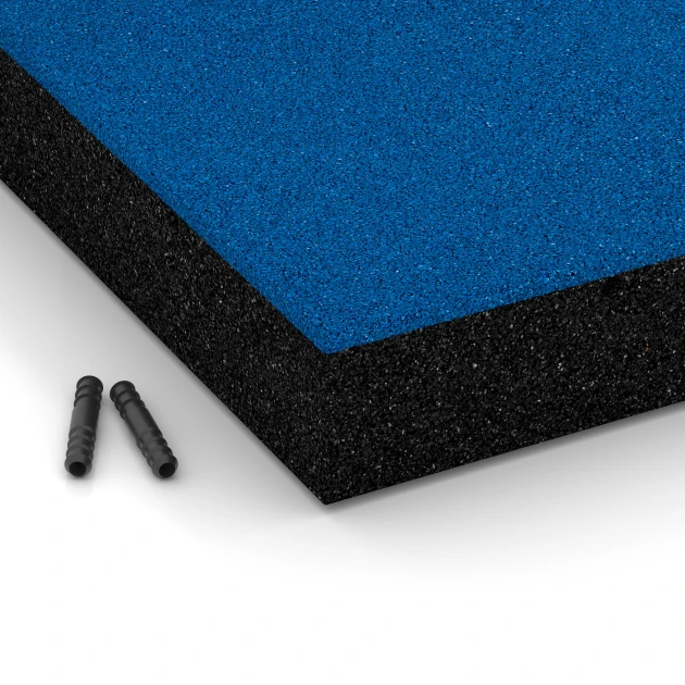 Detailaufnahme der Randausprägung von WARCO-Produkt 6274, Faldsikringsflise – 230 cm, Format 50 x 50 x 8 cm, Farbe Himmelblå.