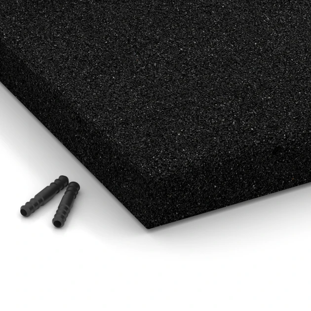 Detailaufnahme der Randausprägung von WARCO-Produkt 6265, Faldsikringsflise – 180 cm, Format 50 x 50 x 6 cm, Farbe Antracit.