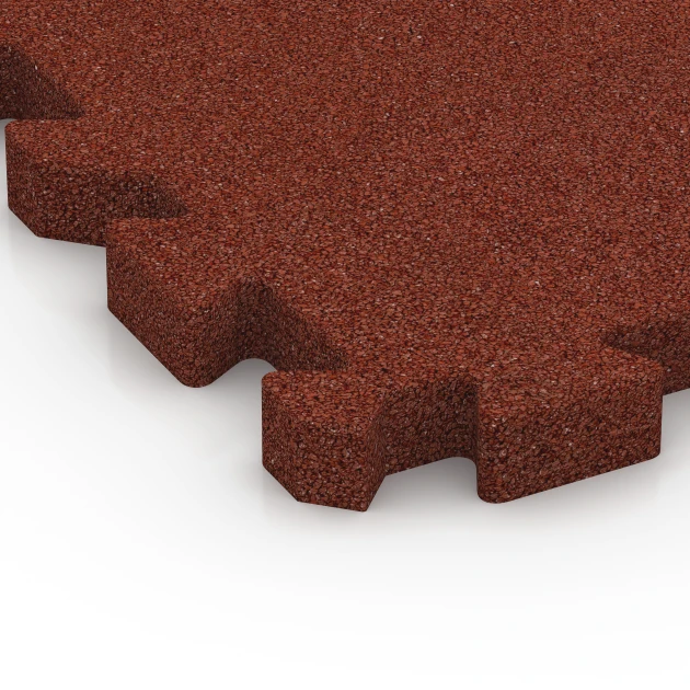Detailaufnahme der Randausprägung von WARCO-Produkt 6303, Faldsikringsflise med puslesamling, Format 50 x 50 x 4 cm | 0,25 m², Farbe Murstenrød.