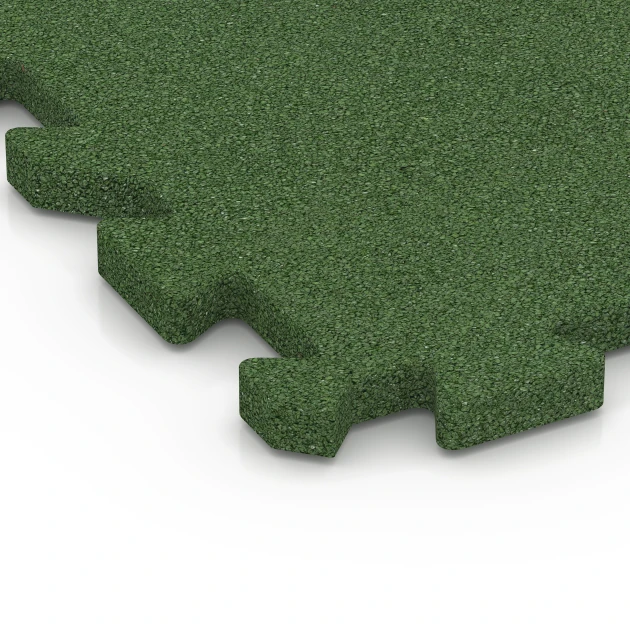 Detailaufnahme der Randausprägung von WARCO-Produkt 6990, Fitnessgulv, Format 50 x 50 x 3 cm | 0,25 m², Farbe Græsgrøn.