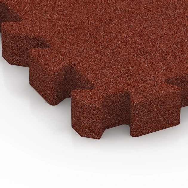 Detailaufnahme der Randausprägung von WARCO-Produkt 6406, Faldsikringsflise – 220 cm, Format 50 x 50 x 6 cm | 0,25 m², Farbe Murstenrød.