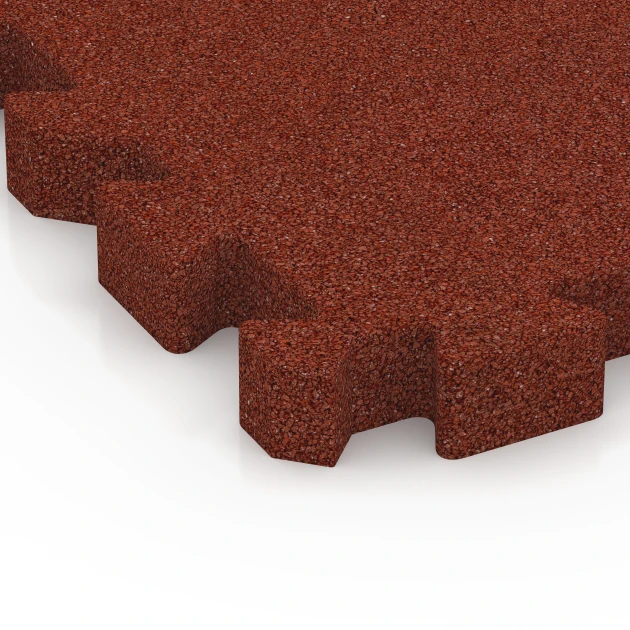 Detailaufnahme der Randausprägung von WARCO-Produkt 6306, Faldsikringsflise med puslesamling, Format 50 x 50 x 5 cm | 0,25 m², Farbe Murstenrød.