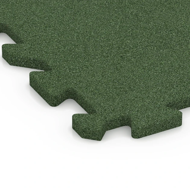 Detailaufnahme der Randausprägung von WARCO-Produkt 6985, Fitnessgulv, Format 50 x 50 x 2 cm | 0,25 m², Farbe Græsgrøn.