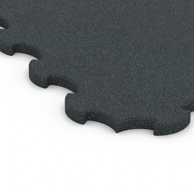 Detailaufnahme der Randausprägung von WARCO-Produkt 6323, Gulvbeskyttelsesmåtte til træning, Format 102,5 x 102,5 x 2,5 cm | 1,05 m², Farbe Antracit.