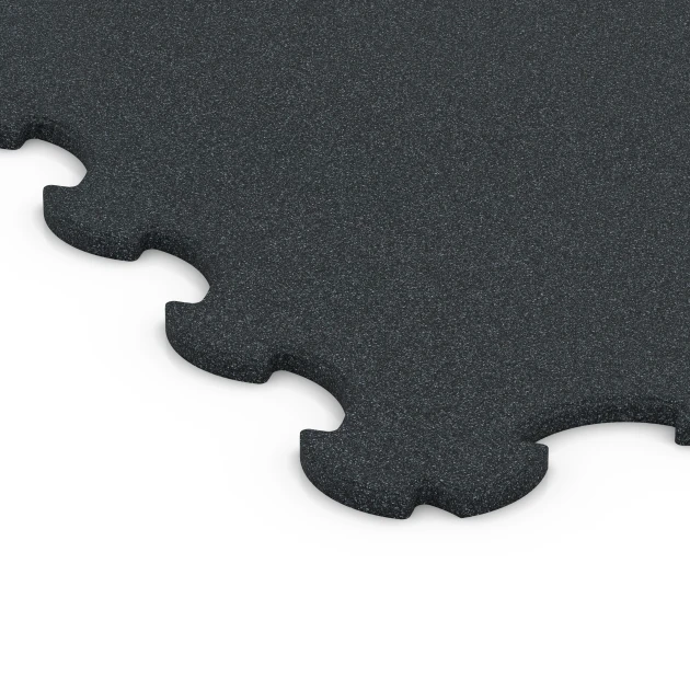 Detailaufnahme der Randausprägung von WARCO-Produkt 6376, Fitness Beskyttelsesmåtte, Format 102,5 x 102,5 x 1,5 cm | 1,05 m², Farbe Antracit.