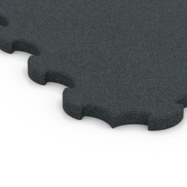 Detailaufnahme der Randausprägung von WARCO-Produkt 6322, Fitness Beskyttelsesmåtte, Format 102,5 x 102,5 x 3 cm | 1,05 m², Farbe Antracit.