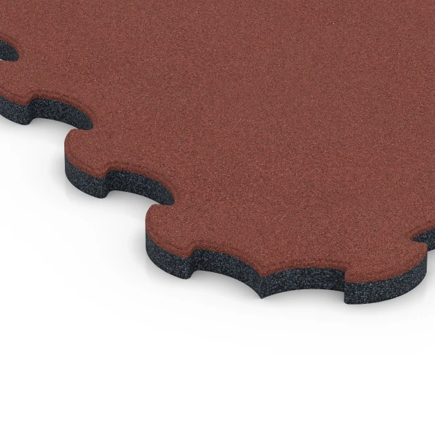 Detailaufnahme der Randausprägung von WARCO-Produkt 6392, Stallmatte Puzzle, Format 102,5 x 102,5 x 3 cm | 1,05 m², Farbe Murstensrød.
