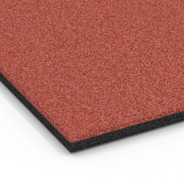 Detailaufnahme der Randausprägung von WARCO-Produkt 6380, Staldmåtte, Format 100 x 100 x 3 cm | 1,00 m², Farbe Murstensrød.