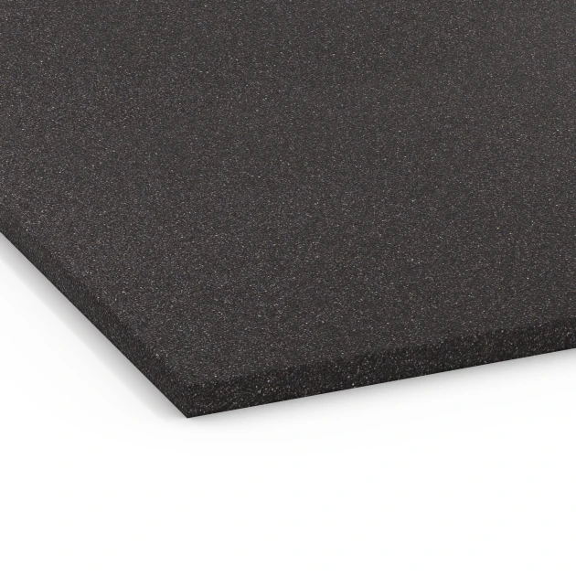 Detailaufnahme der Randausprägung von WARCO-Produkt 6656, Underlagsplade Kl. 3, Format 104 x 104 x 1,8 cm, Farbe Antracit.