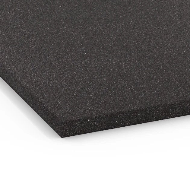 Detailaufnahme der Randausprägung von WARCO-Produkt 6658, Underlagsplade Kl. 1, Format 104 x 104 x 2,7 cm, Farbe Antracit.