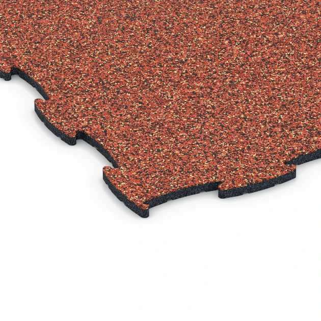 Detailaufnahme der Randausprägung von WARCO-Produkt 6836, Fitness Active gulvflise, Format 97,1 x 97,1 × 1,8 cm, Farbe Etna.