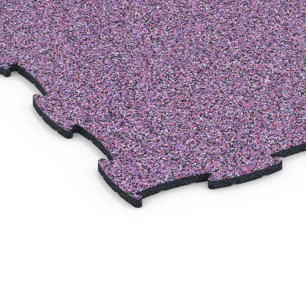 Detailaufnahme der Randausprägung von WARCO-Produkt 6837, Fitness Active gulvflise, Format 97,1 x 97,1 × 1,8 cm, Farbe Lavendel.