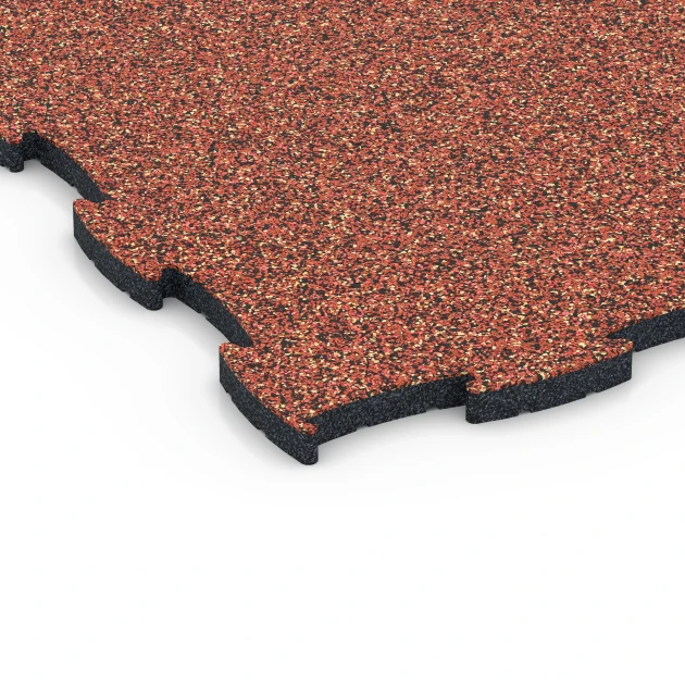 Detailaufnahme der Randausprägung von WARCO-Produkt 6854, Fitness Active gulvflise, Format 97,1 x 97,1 x 2,8 cm, Farbe Etna.